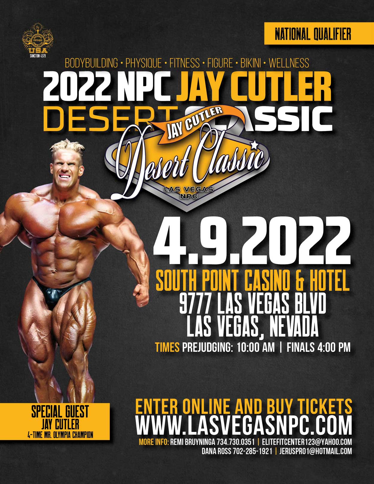 Jay Cutler - On April 16, 2022, the NPC JAY CUTLER CLASSIC